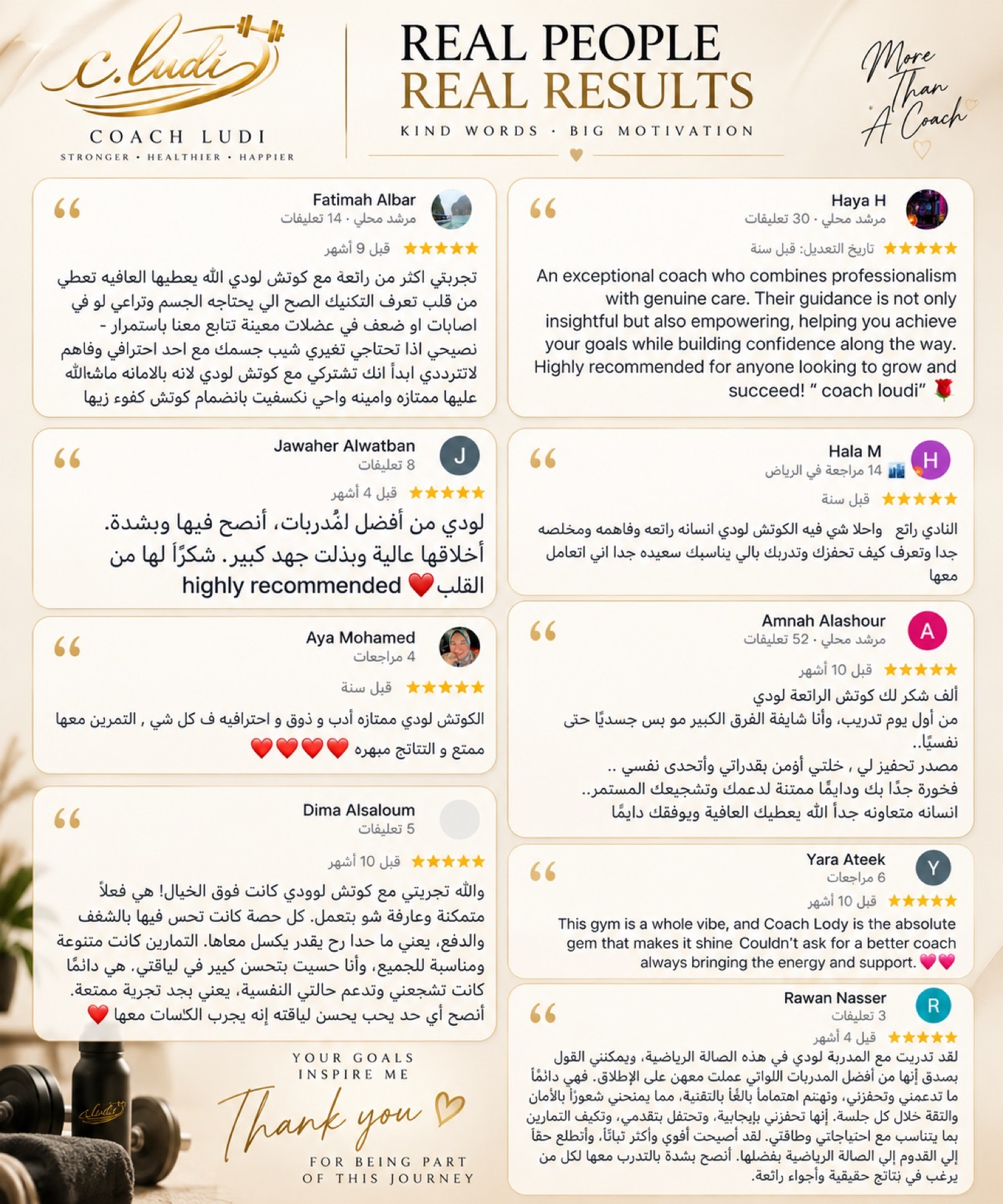 تقييمات Google لعميلات كوتش لودي
